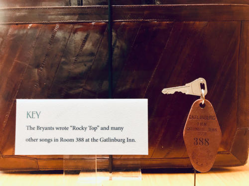 The key to room 388 in the Historic Gatlinburg Inn, where Rocky Top was written